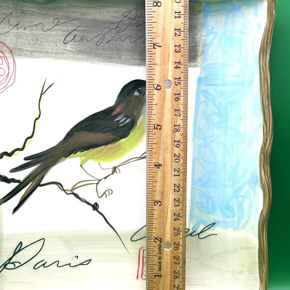 Certified International Susan Winget Bird Square Paris Theme 10" Ceramic Plate - Picture 5 of 12